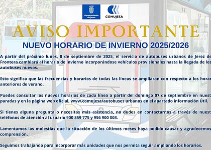 NUEVOS HORARIOS DE INVIERNO