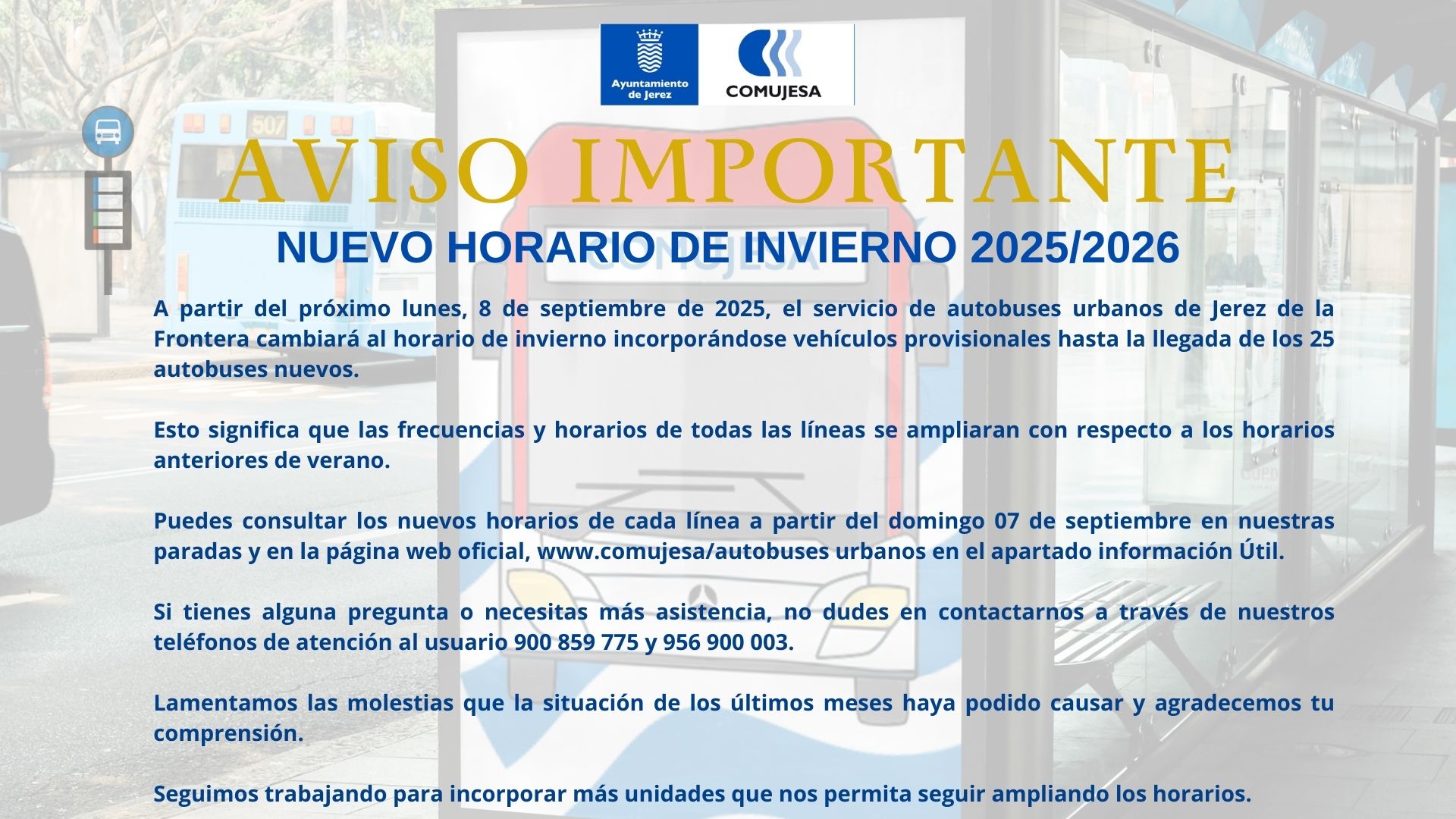 NUEVOS HORARIOS DE INVIERNO