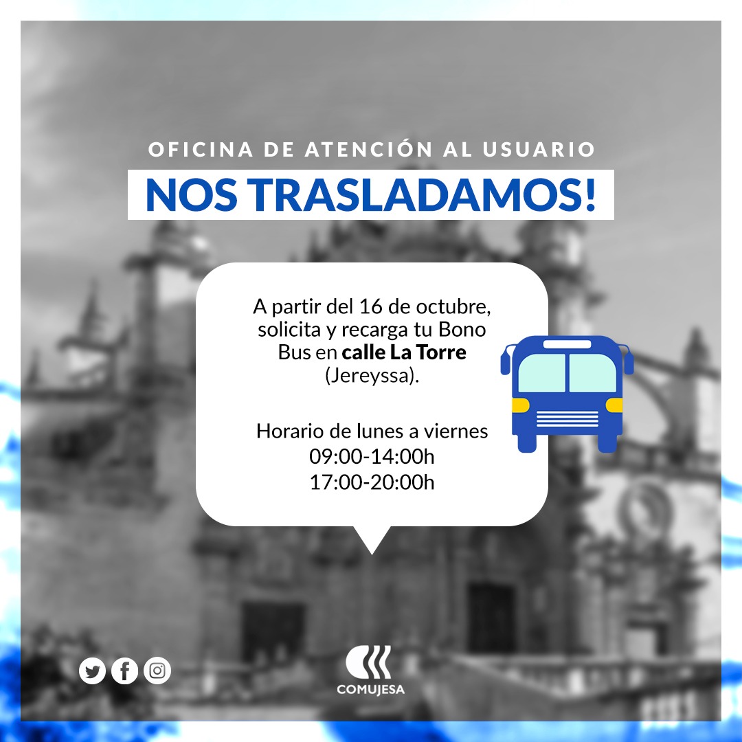 ¡ EL 16 DE OCTUBRE NOS TRASLADAMOS! OFICINA ATENCION AL USUARIO